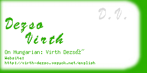 dezso virth business card